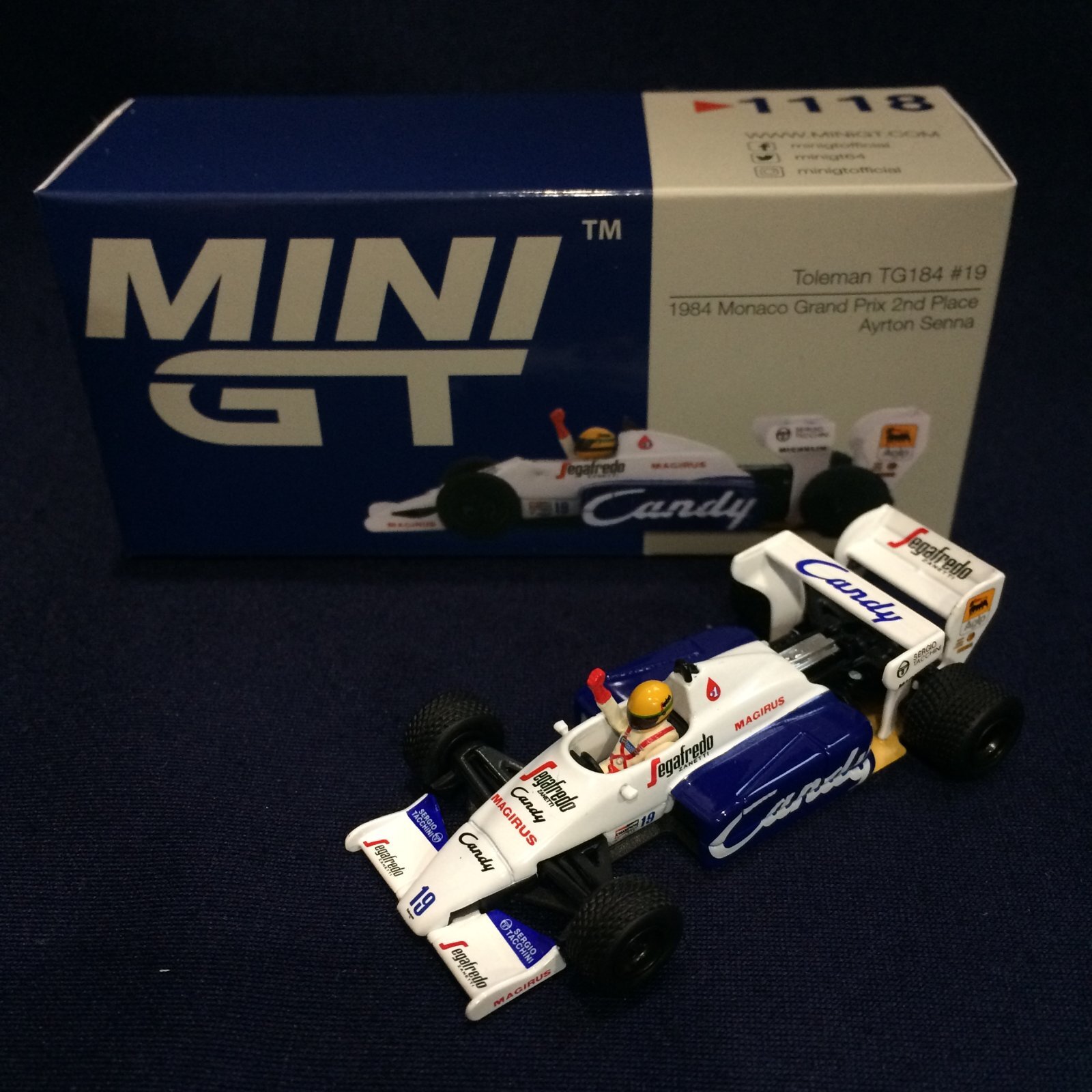 画像1: 新品正規入荷品●MINI GT 1/64 TOLEMAN TG184 2nd PLACE MONACO GP 1984 (A.セナ）#19