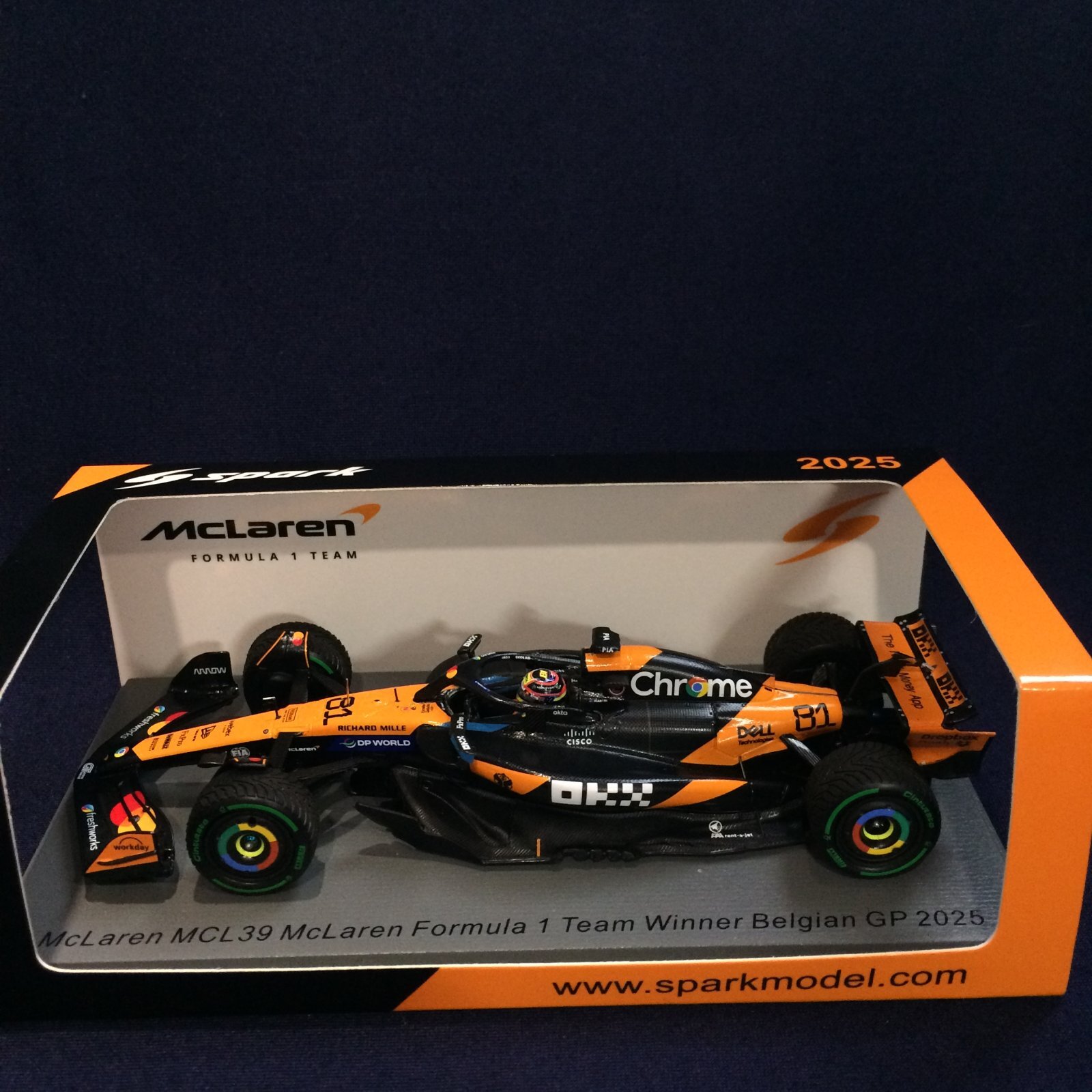画像1: 新品正規荷品●SPARK1/43 McLAREN MERCEDES MCL39 WINNER BELGIUM GP 2025 (O.ピアストリ）#81