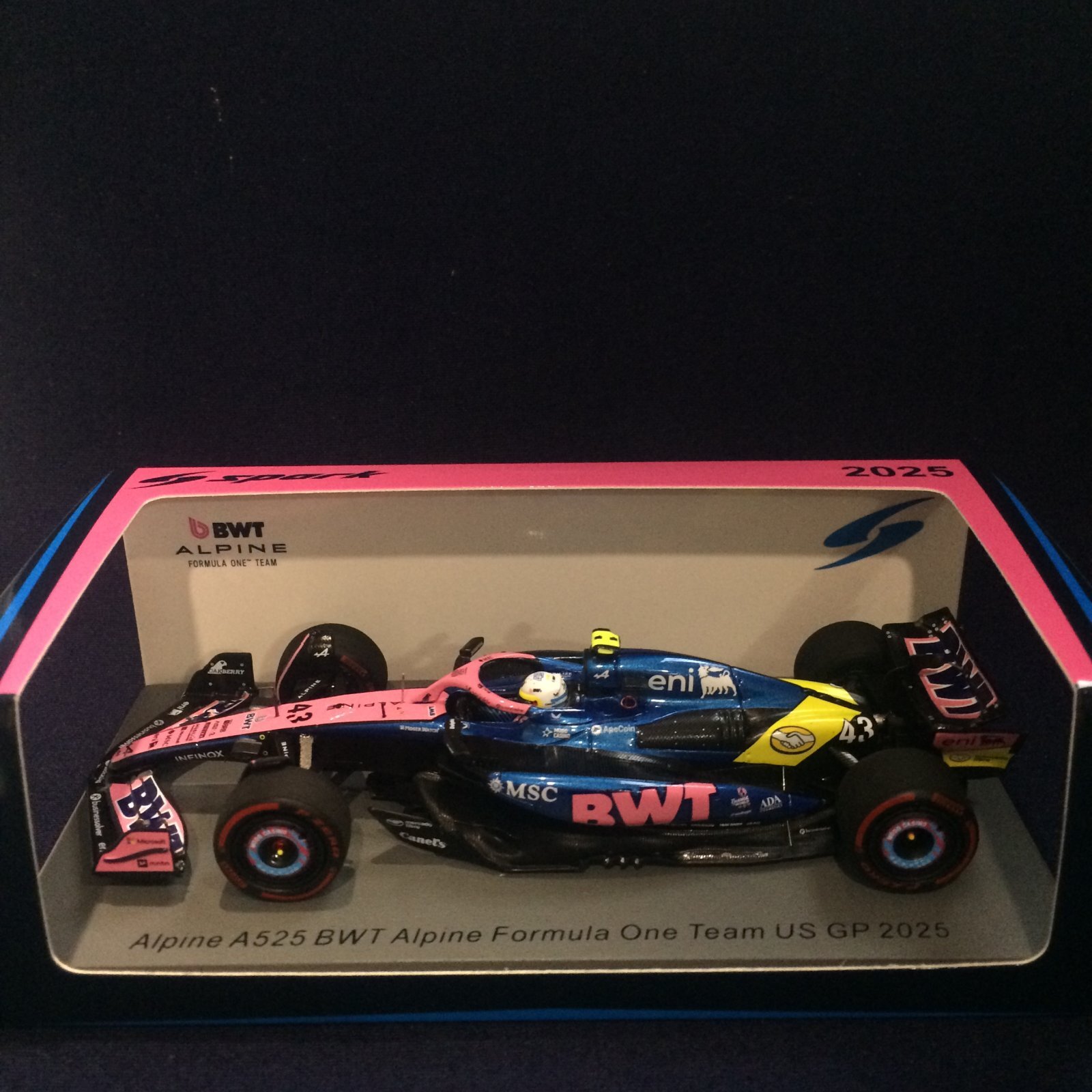 画像1: 新品正規荷品●SPARK1/43 ALPINE BWT A525 US GP 2025 (F.コラピント） #43