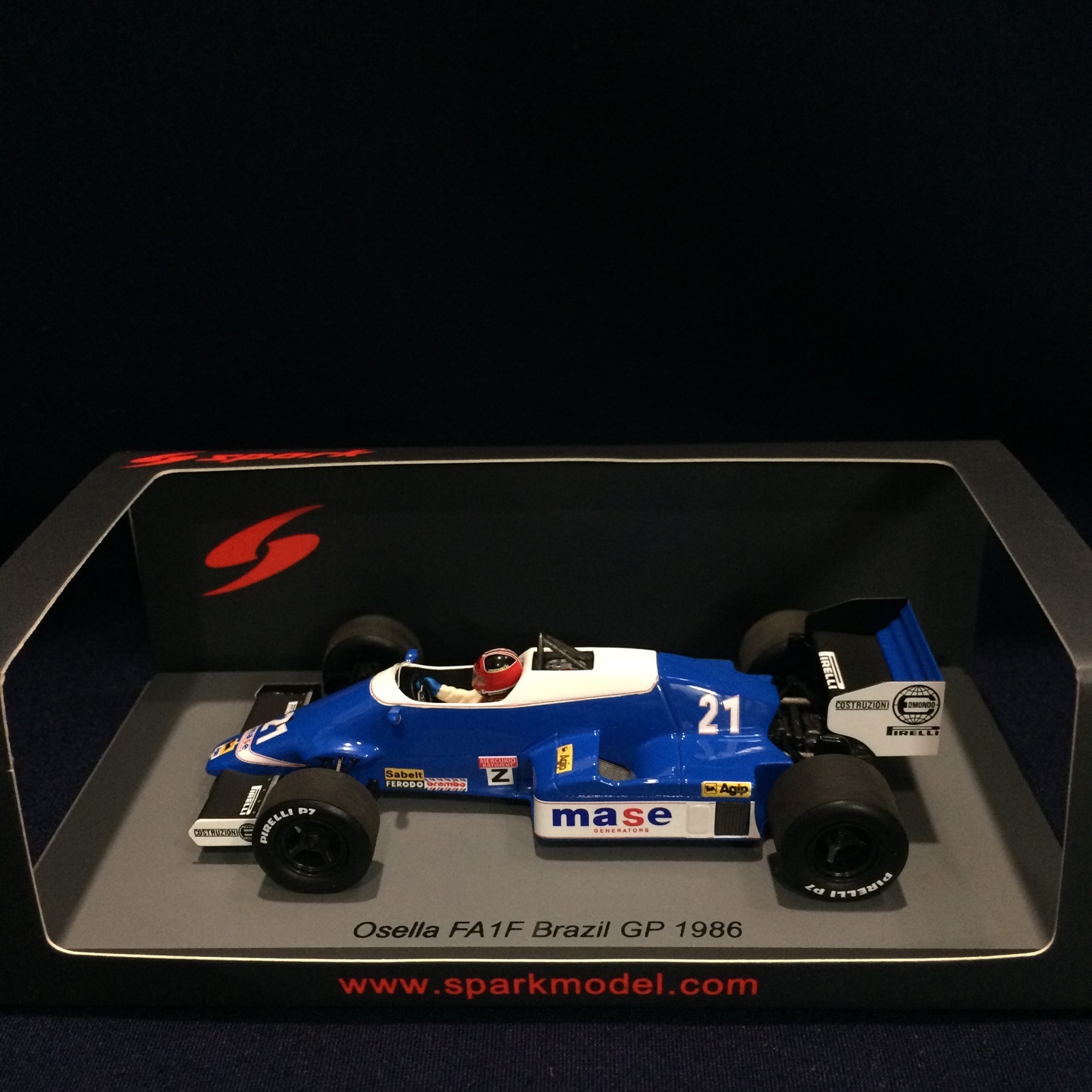 画像1: 新品正規荷品●SPARK1/43 OSELLA FA1F BRAZIL GP 1986 (P.GHINZANI) #21