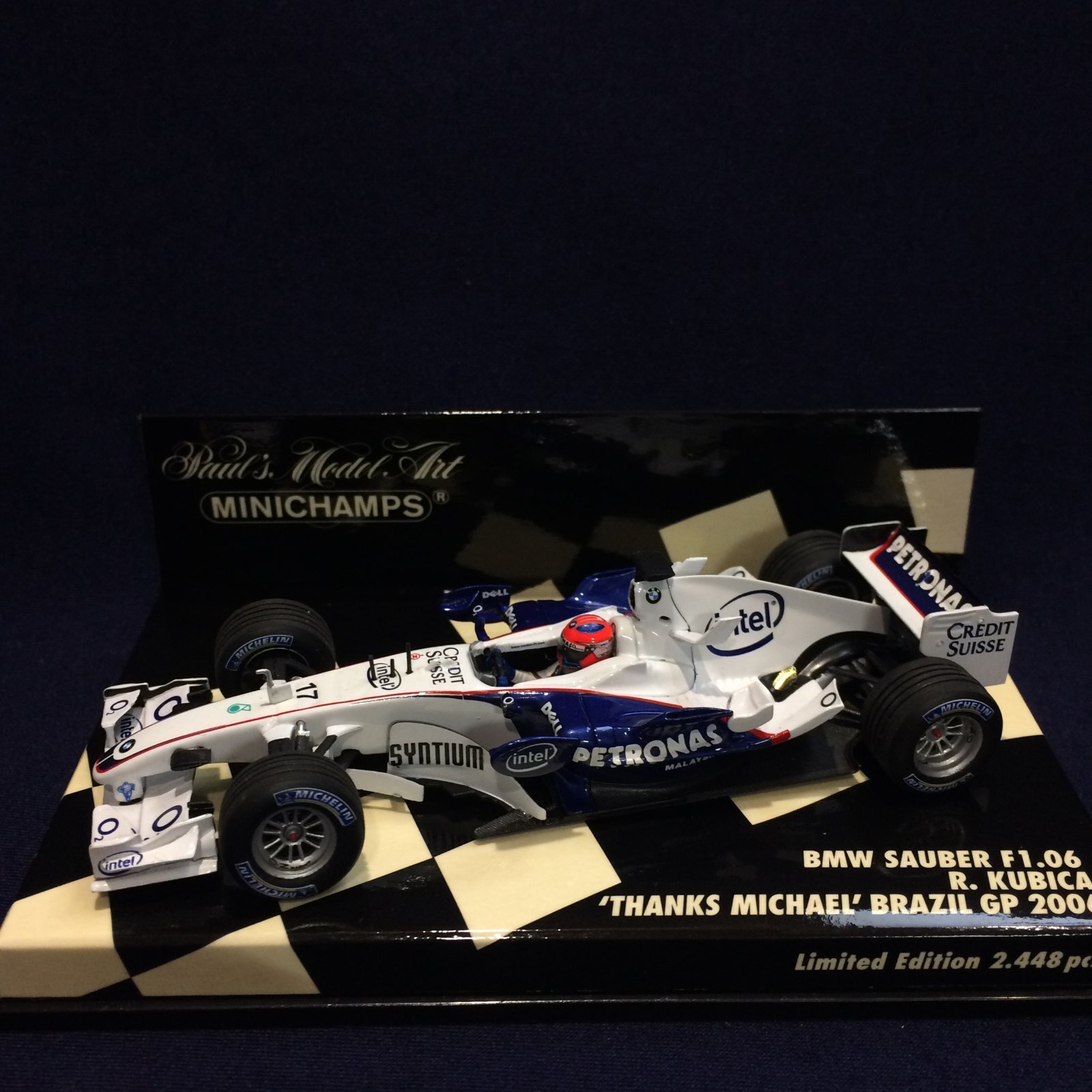 画像1: セカンドハンド品●PMA1/43 BMW SAUBER F1 06 THANKS MICHAEL BRAZIL GP 2006 (R.クビサ）#17