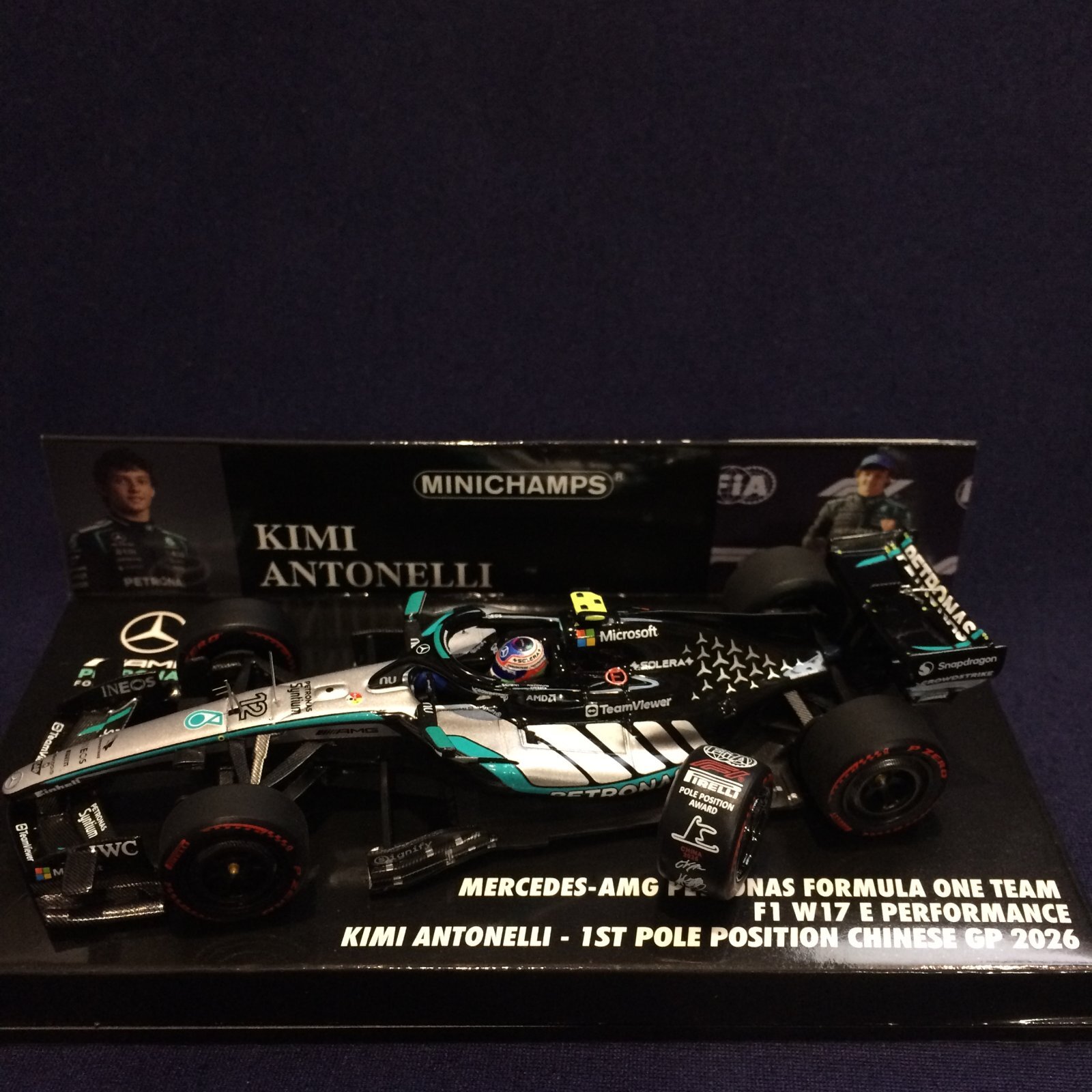 画像1: 新品正規荷品●PMA 1/43 MERCEDES-AMG PETRONAS W17 1st POLE POSITION CHINESE GP 2026 (K.アントネッリ）#12