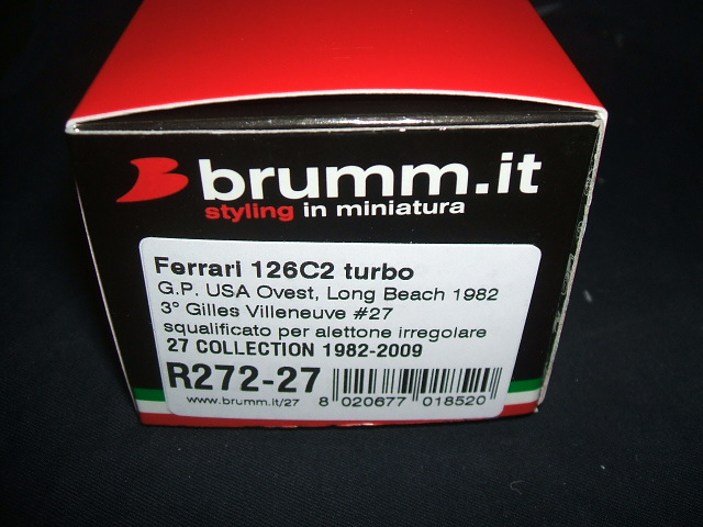 画像: 新品正規入荷品●brumm 1/43 Ferrari 126C2 turdo USA Ovest GP Long Beach 1982 (G.ビルヌーブ） #27